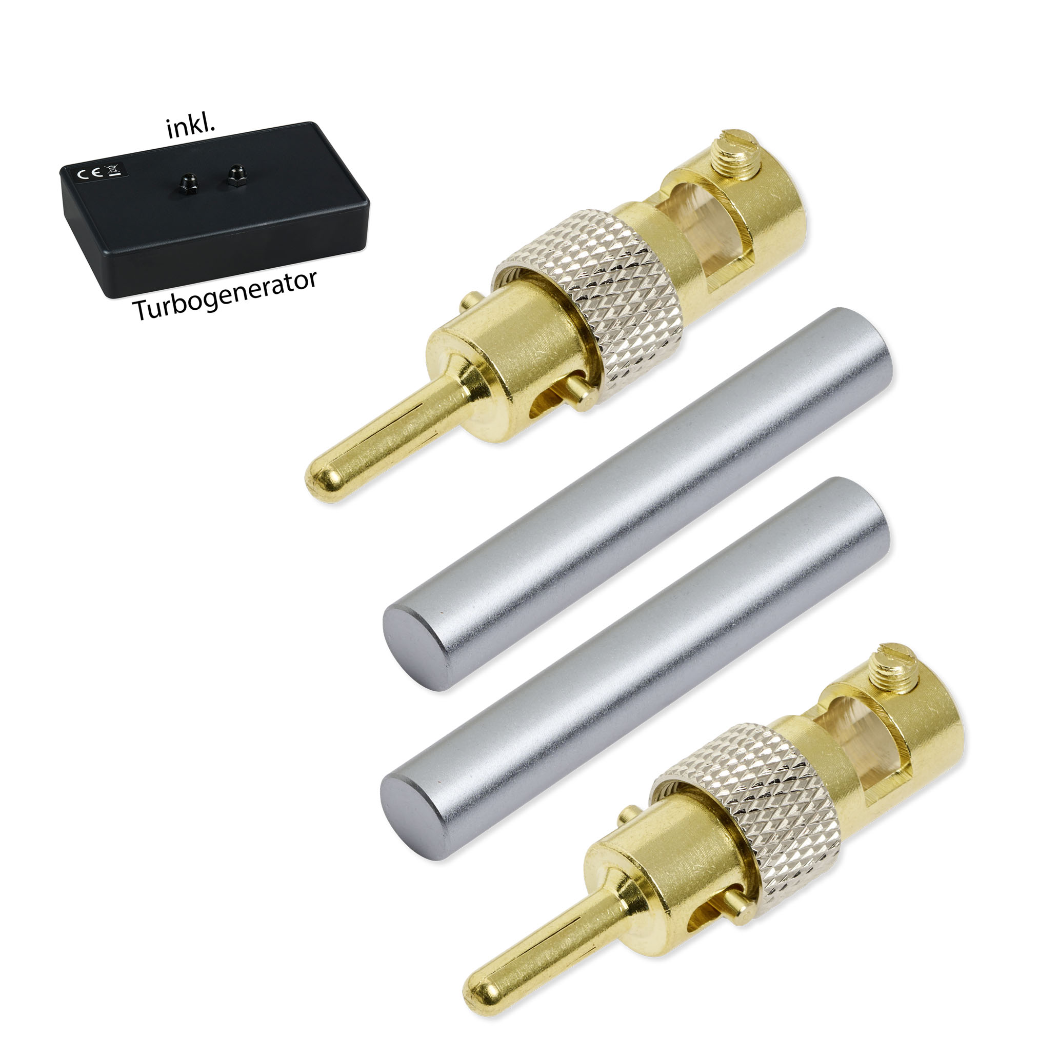 Germanium_50x8mm_2-Stecker+Turbo Germanium Elektroden 5,0 cm x 8,0 mm (1 Paar) mit Turbogenerator 6.0 – Bild 1