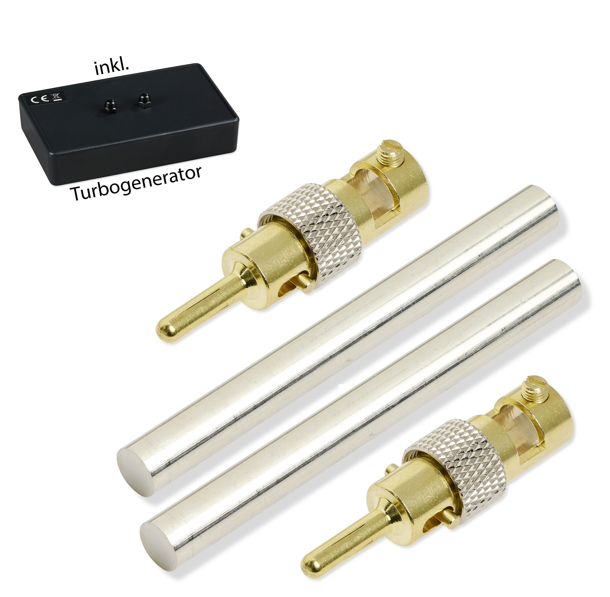 Silber_82x8mm_2-Stecker+Turbo Silber Elektroden 8,2 cm x 8,0 mm (1 Paar) mit Turbogenerator 6.0 – Bild 1